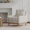 Blue Yellow Stain & Water Resistant Performance Pet Friendly Floral Linen Look Print Upholstery Fabric by The Yard - SKU: Nova Daffodil
